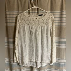 Chic Ivory Lace Women's Blouse